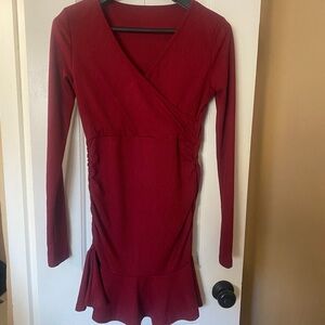 SHEIN Red Long Sleeve Dress